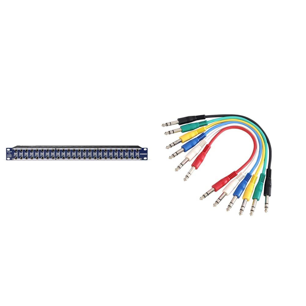 SAMSON S-PATCH Plus Patchbay 48-fach Klinke & K3 BVV 0030 SET Patchkabel Set 6, 3 mm Klinke stereo auf 6, 3 mm Klinke stereo 0, 3 m