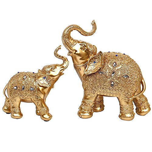 BOYULL Large Size Feng Shui Mother and Baby Elephant Wealth Lucky Statue/Figurine,Home Decor Gift…