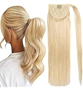 Ugrace Hair Ponytail Extension Human Hair Virgin Straight Human Hair Wrap Around Long Ponytail Cl...
