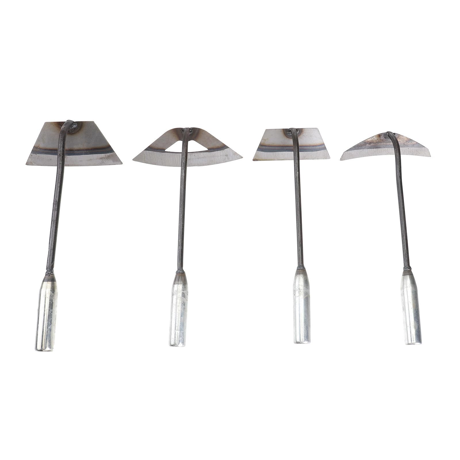 GALPADA Herramienta de Deshierbe Azada de Jardín Manual de Acero, 4 Piezas, 3 Estilos, para Jardinería y Huerto, para Labrar Tierra y Quitar Malas Hierbas