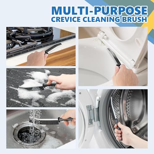 LSLCQW Hard Bristle Crevice Cleaning Brush, Small Cleaning Brushes, Grout Cleaner Brush, Toilet Brush, Scrub Brush for Shower Tile, Skinny Gap Cleaning Tools for Household Use, Bathroom, Kitchen (11) — view 6