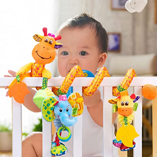 Brinquedo de pelúcia espiral – Ornamento de girafa para carrinho de bebê com caixa de música | Brinq