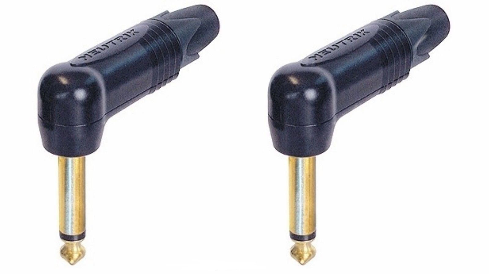 usbargainsound.com 2 New Neutrik NP2RX-B Mono TS Right Angle 1/4"" 6.35 mm Guitar Plug Gold & Black