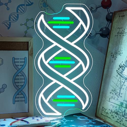 Image of Horseneon DNA Classroom Neon Sign Science Educational LED Wall Decor for Biology Labs, Teacher Gifts & Student Study Areas, USB-Powered with Adjustable Brightness
