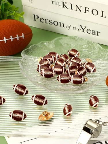 Image of JUNEBRUSHS 28pcs Football Enamel Pins Sports Lapel Pins for Football Lovers Party Birthday Themed Party Decorations Supplies Favors Backpack Hat Decor Accessories