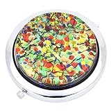 Miroir pliant compact Murano Millefiori   Golden Meadow