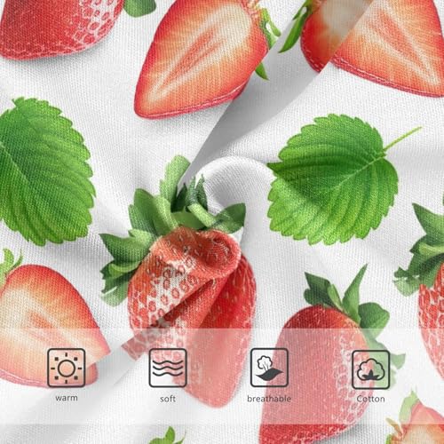 Strawberries Green Leaves White Girls Underwear Toddlers 2t Cotton Cute Panties Girl Animal Briefs Kids Undies3