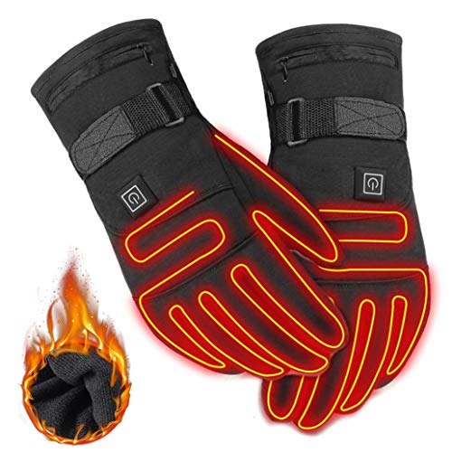 Elektrische Beheizbare Handschuhe Winterhandschuhe Mit Wiederaufladbare Batterie Beheizt Skihandschuhe Für Herren Damen Skifahren Wandern Radfahren Motorrad Handschuh ( Color : A1 without battery ) Cover