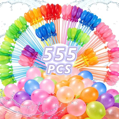 Betensh 555 Bombe a Eau, Bombe à Eau, Colourful Ballon Bombe a Eau, 60 Seconds Quick Fill, Ballon d'Eau avec Buse d'Arrosage, Bombes d Eau pour Enfants, Pool...