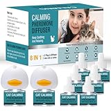 Cat Calming Diffuser 8 in 1 Multicat Pheromone Diffuser Pheromones to Calm Stress and Anxiety Relief Products Plug in Refill Anti Aggression for Cats Spraying No More Stop Cat from Urinating, Blue