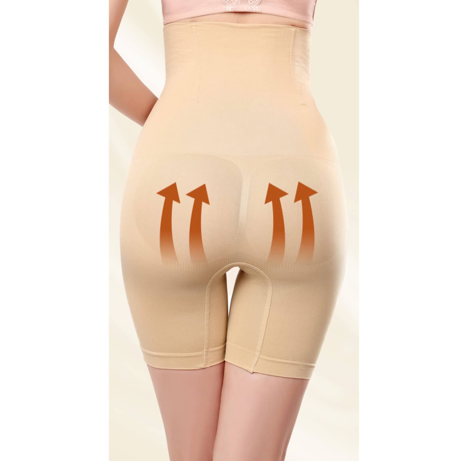 HLTYGWX Damskie legginsy udowe, krótkie spodenki z wysokim stanem, wyszczuplają brzuch, rajstopy, średniej wielkości body modelują