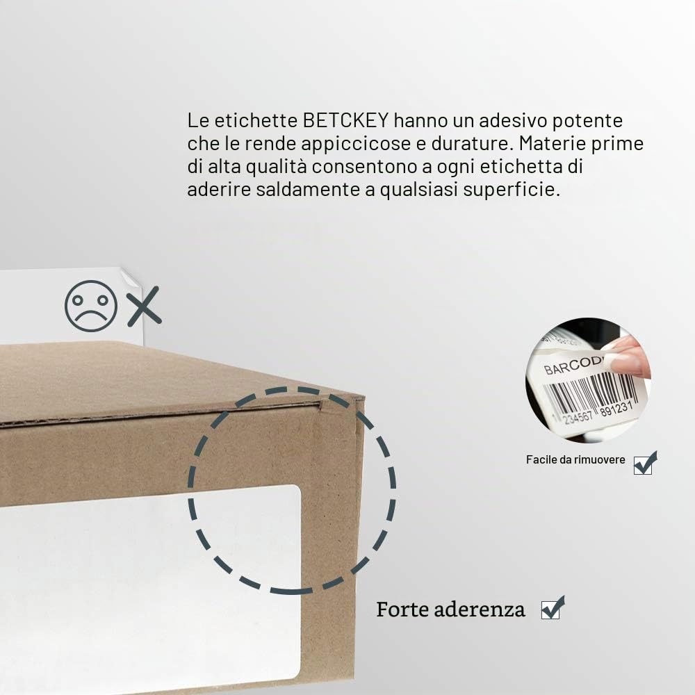 BETCKEY - 10 Rotoli S0947420 Etichette, 102mm x 59mm, 5750 Etichette di Spedizione Grandi Ad Alta Capacità Utilizzo per DYMO LabelWriter 4XL NON per 5XL