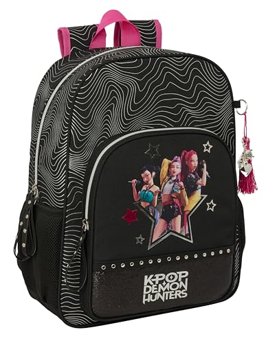 K-Pop Demon Hunters - ENERGY - Sac à dos scolaire pour enfant, sac à dos pour enfant, adaptable au chariot, idéal pour les enfants d'âge scolaire, confortable et polyvalent, résistance, 33 x 14 x 42