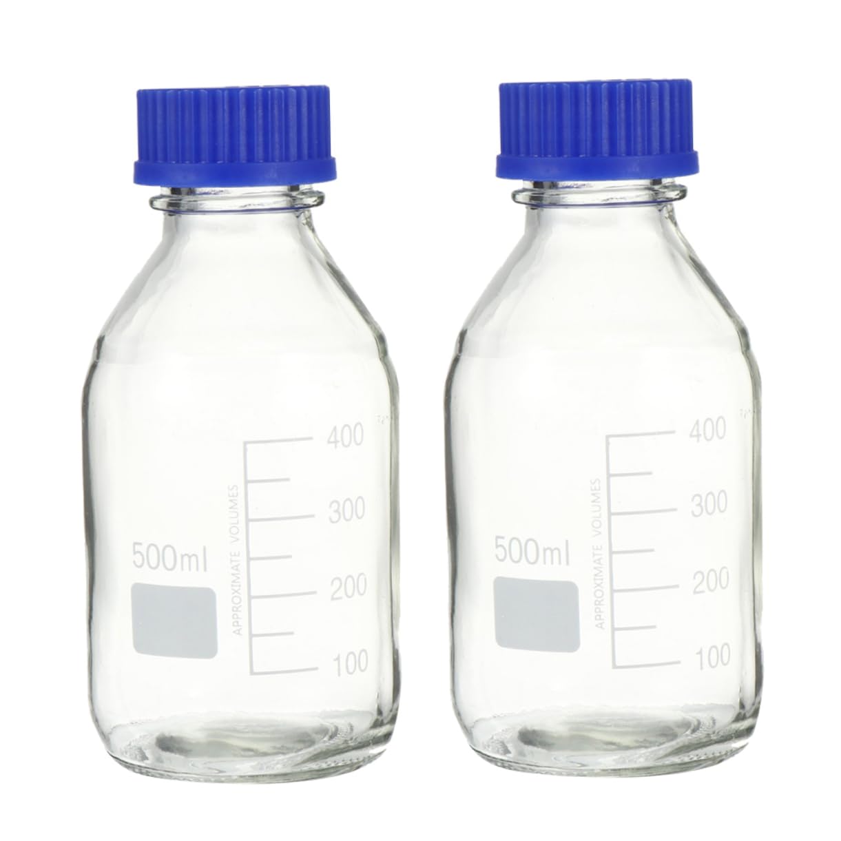 ABOOFAN Flacon de Réactif en Verre 500ml Lot de 2 avec Calibration