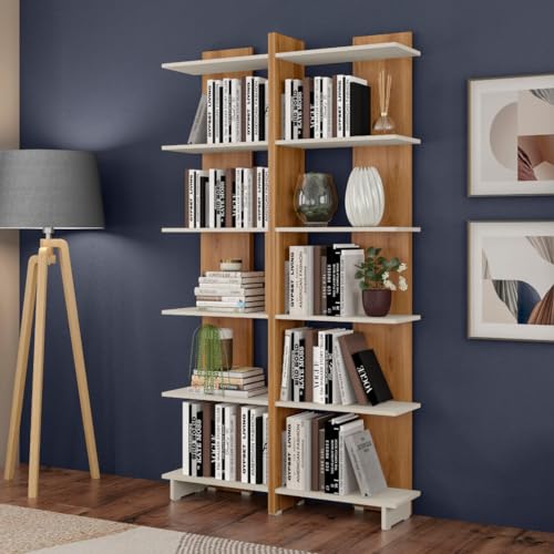 Estante Livreiro Organizador Multiuso Casa e Escritório Eccos Nature/Off White