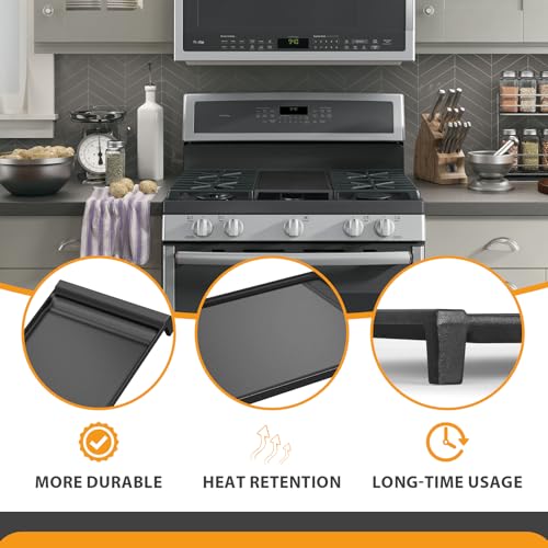 Image of Upgraded WB31X24738 Cast Iron Griddle Replacement for GE General Electric Stove Parts,WB31X24738 StoveTop Pan Parts for JGB700SEJ4SS JGSS66SEL3SS Burner Center Griddles Stove Top Griddle for Gas Stove