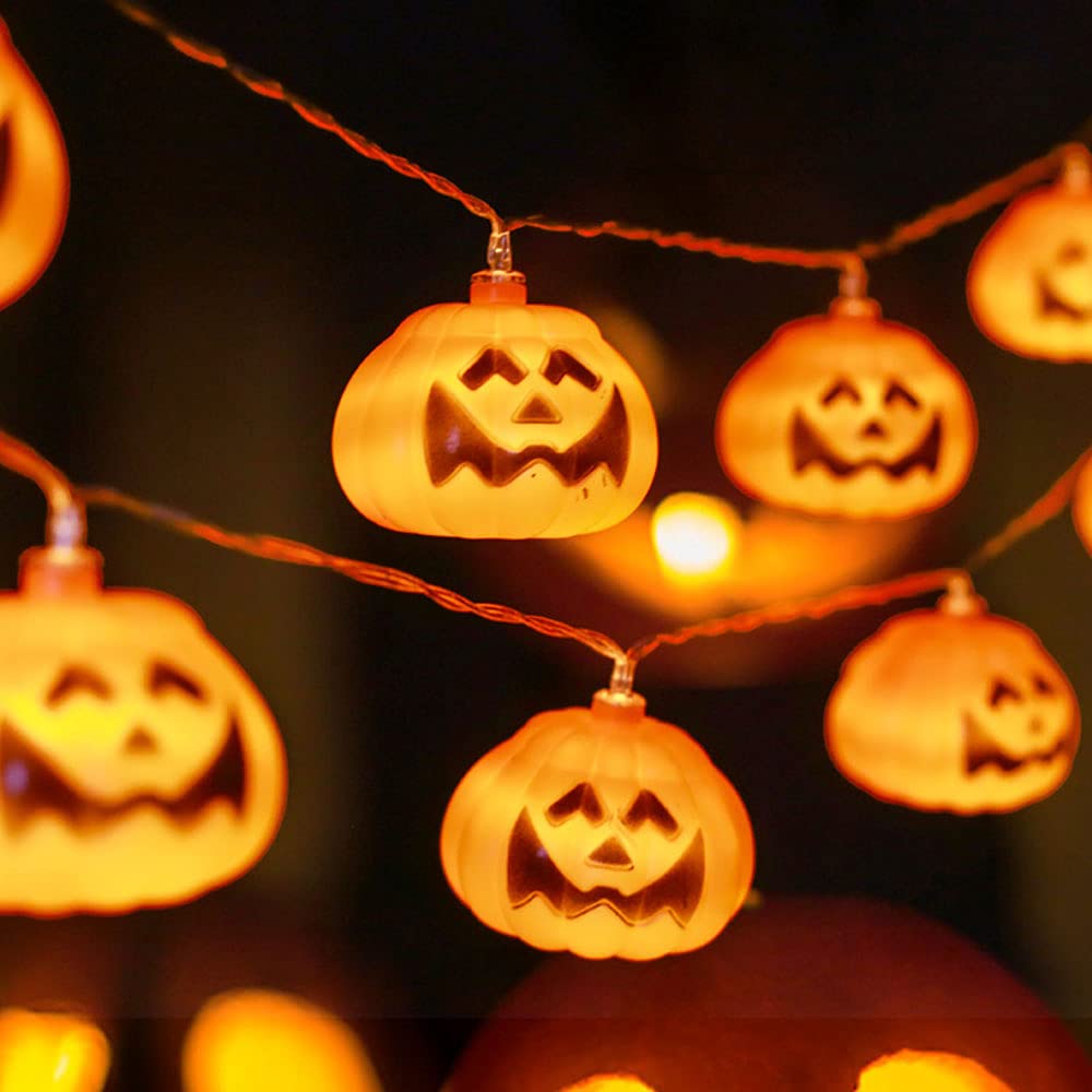 Guirlande citrouille imperméable 3 mètres éclairage extérieur Halloween