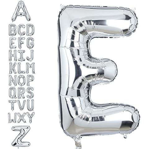 40 Inch Giant Silver Letter E Foil Helium Balloons Big Single Mylar Balloon Birthday Party Decoration Supply Baby Shower (Silver E) Cover