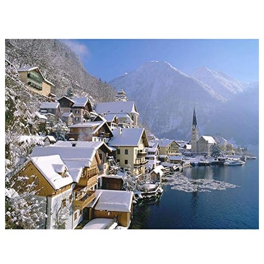 Cholstat hallstatt Österrike Österrike stad för barn och vuxna Trä Personliga Montering Jigsaw Fun Game 500-6000 Pieces Educational Leksaker Hög svårighet Hem-dekoration