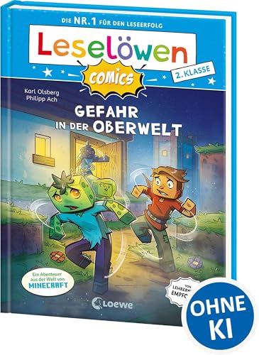 Leselöwen Comics 2. Klasse - Gefahr in der Oberwelt: Ein Abenteuer aus der Welt von Minecraft - Die Nr. 1 für den Leseerfolg jetzt als Comic-Buch! - ... ABeZeh - Erstlesebuch für Kinder ab 7 Jahren