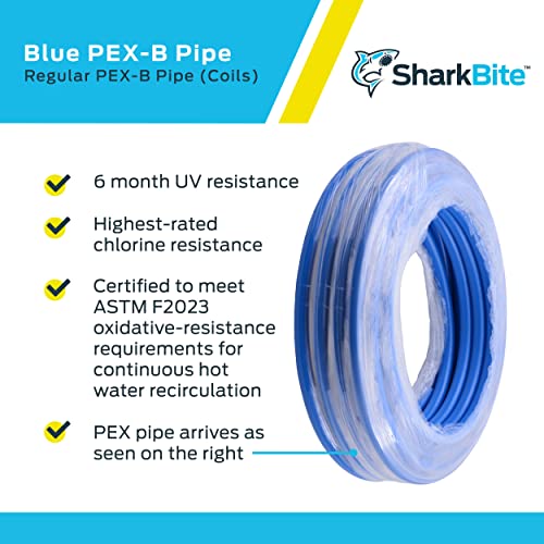 Sharkbite 3/8 Inch X 100 Feet Blue Pex-B, Pex Pipe Flexible Water Tubing For Plumbing, U855B100 #TOP3