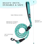 Heavy Duty Dog Leash - Durable & Reliable Pet Leash for Walking, Training & Control - Reflective for Safety - Adjustable Length - Comfortable Handle - Suitable for Large & Small Dogs (Green)