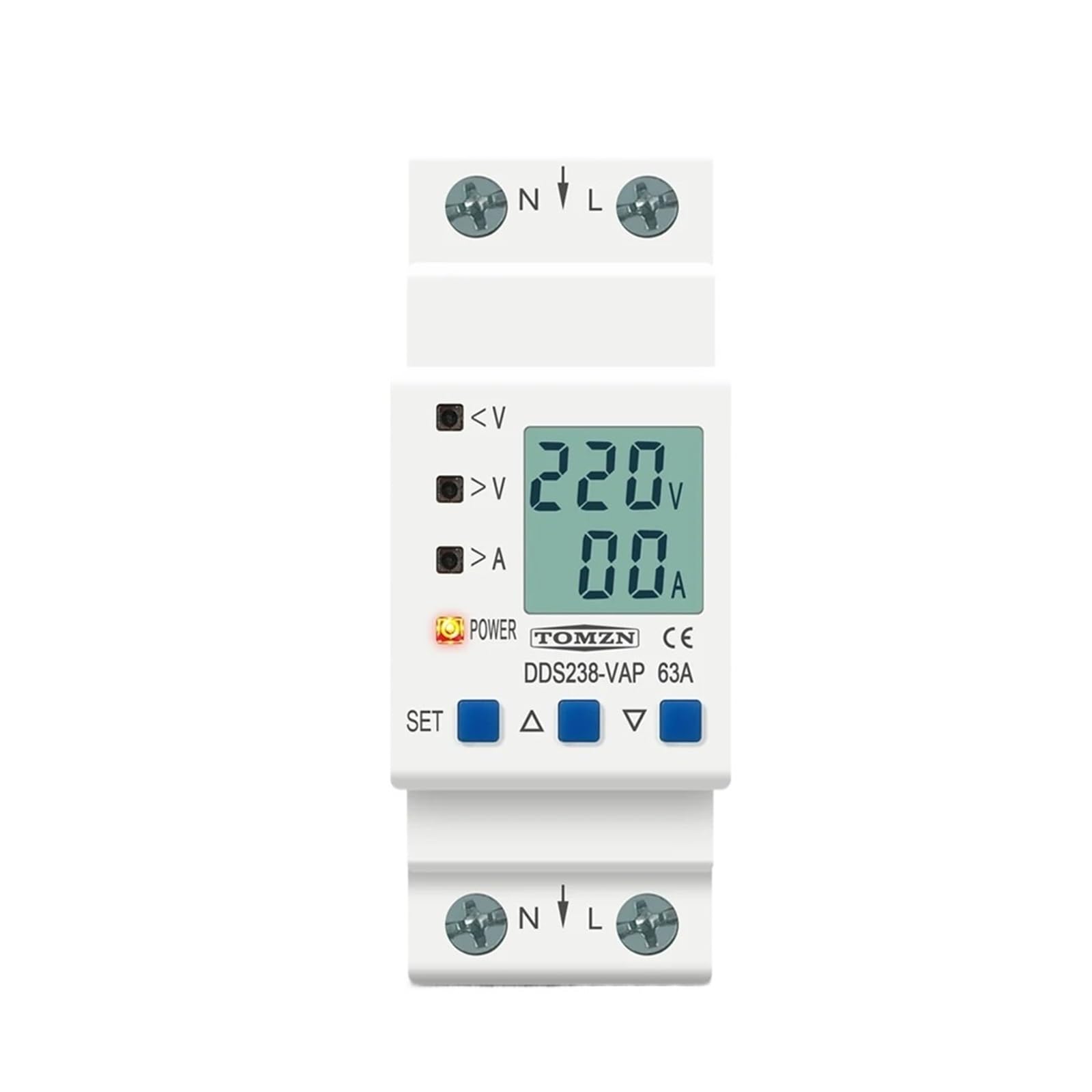 Evita daños eléctricos con la protección contra sobretensión 63A y medidor de Kwh 4