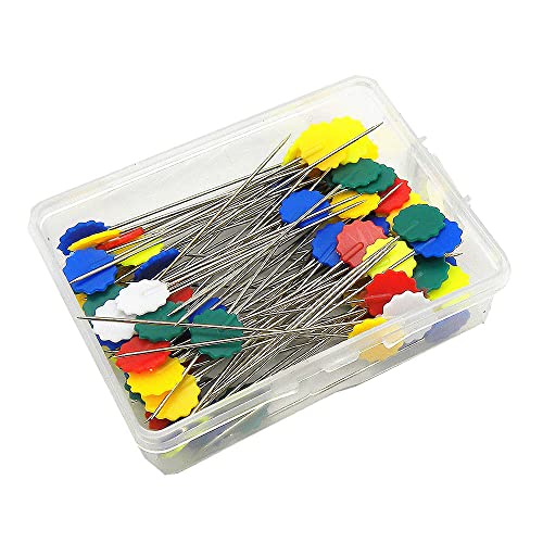 SEIWEI 200Pcs Flat Head Sewing Pins Set Patchwork Pins with Case DIY Sewing Dressmaker Clothing Projects Decoration (Dark Plum)