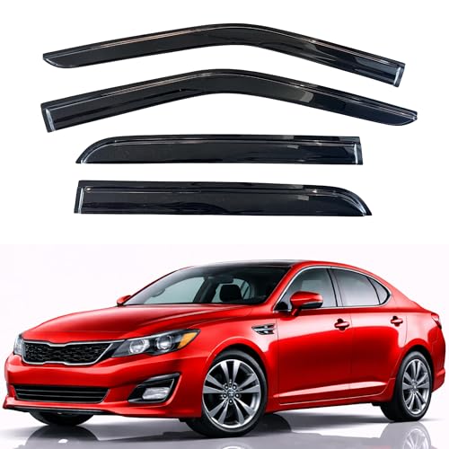 Image of KPY Rain Guards Fit for 2011-2015 Kia Optima, Out-Channel Window Visors Vent Wind Deflectors 4PC, Car Accessories for 11-15 Optima