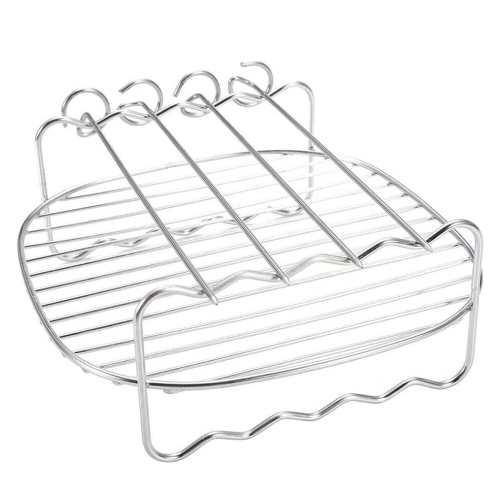 Bbq Rack Skewer Barbecue Grill Baking Tray Rack for Air Fryer Double-deck Home Replacement Barbecue