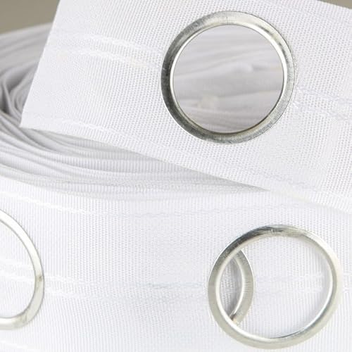 6 Metros,Cinta para Cortinas Plisada Fruncir Automático, Frunce Normal, Nido de Abeja,Tablas,Ojales-Anillos (Ojales 42mm-Blanco)