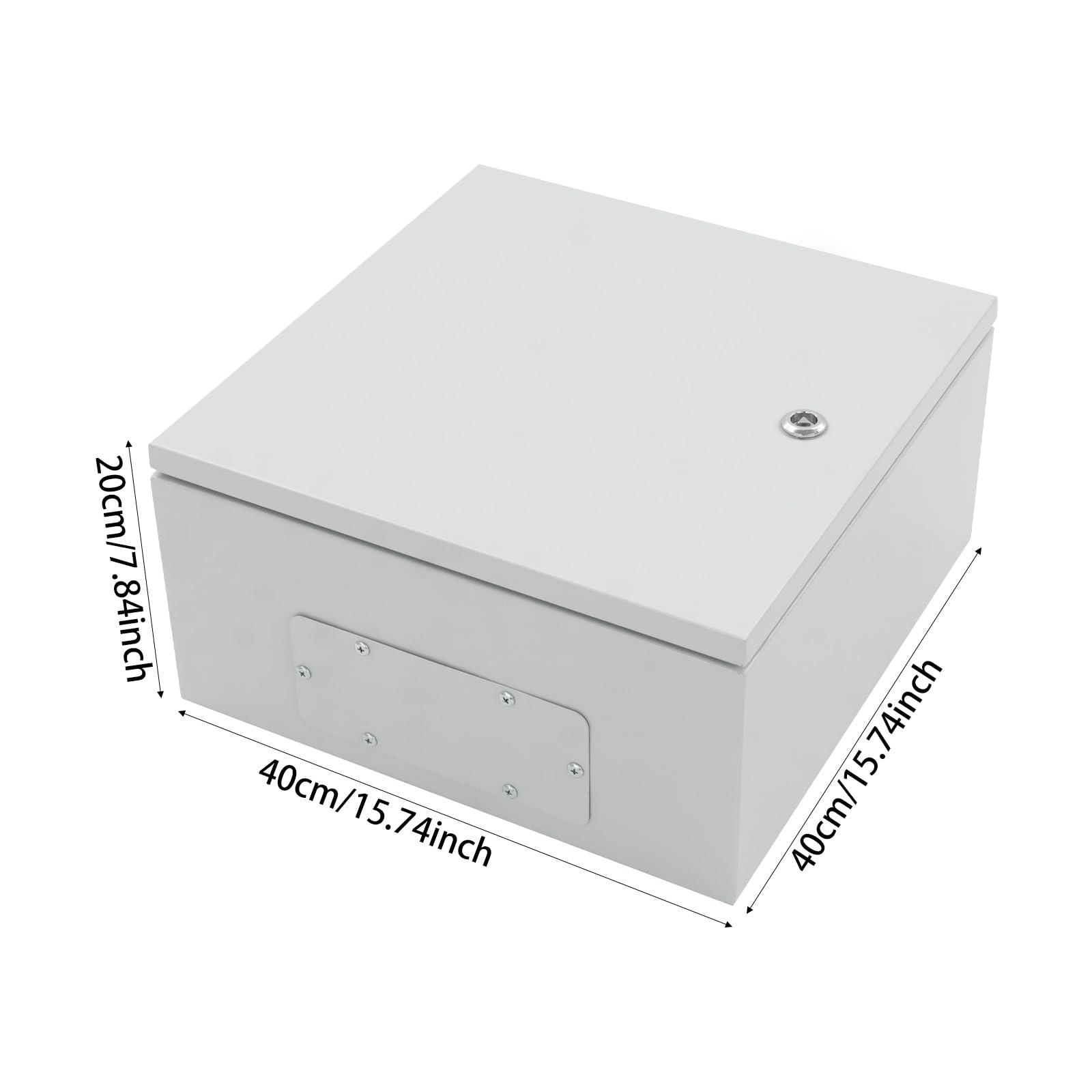 Caja de distribución eléctrica IP65, 40 x 40 x 20 cm, con protección IK08, caja de conexiones resistente a la intemperie con cerradura y llave, para distribución de electricidad, fusibles