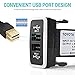MICTUNING Dual USB 6.4A QC3.0 Quick Charger with LED Light Replacement for Toyota (Surface Size 1.3 x 0.9 inches)