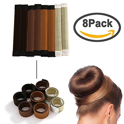 Bun Maker Hair Bun Shapers DIY Women Girls Donut Making Styling Twist Donut Bun Hairstyle Tool 8Pcs
