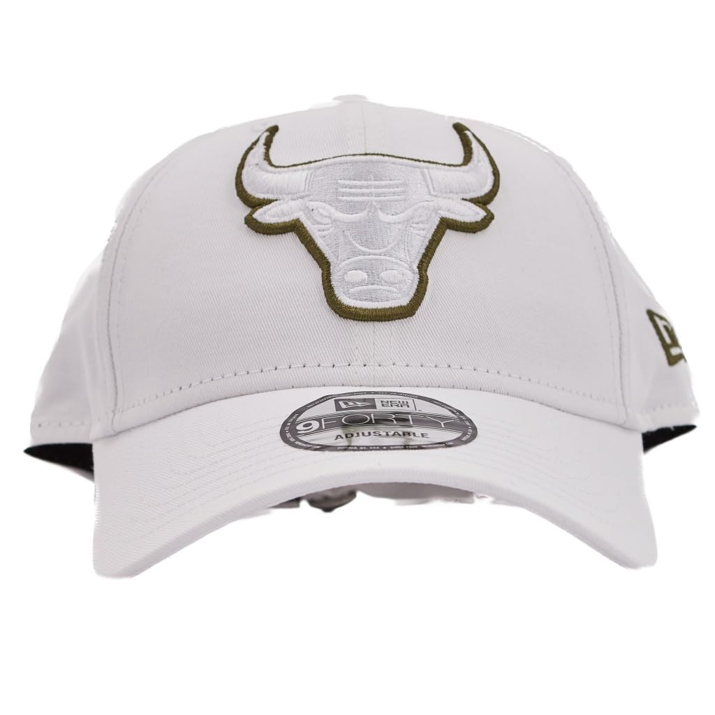 New Era Unisex White Adult's 9Forty Outline Nba Chicago Bulls Baseball Cap Hat
