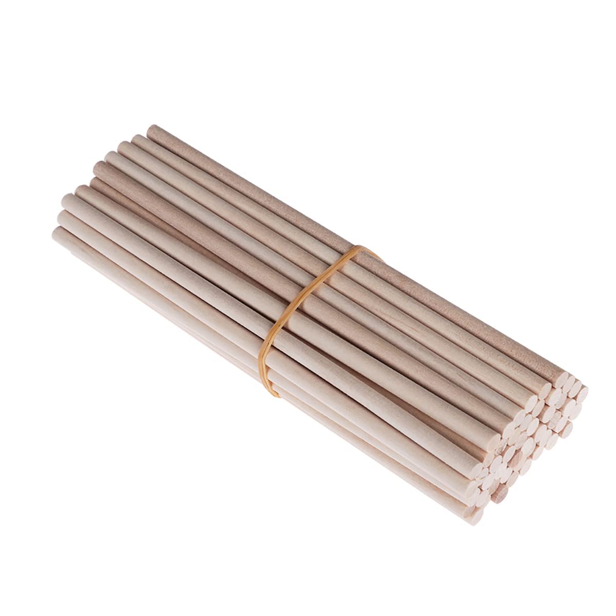 homeemoh Round Wooden Craft Sticks 50pcs 15cm x 5mm Pine Wood Sticks, Unfinished Wood Dowel Rods for Crafting, Lollipop Sticks, Counting