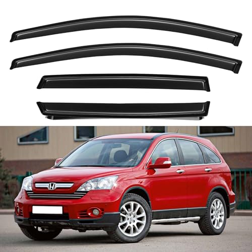 Image of Window Visors Rain Guards for 2007 2008 2009 2010 2011 Honda CRV, Out-Channel Window Vent Wind Deflectors Visors Shades for 07-11 CR-V SUV