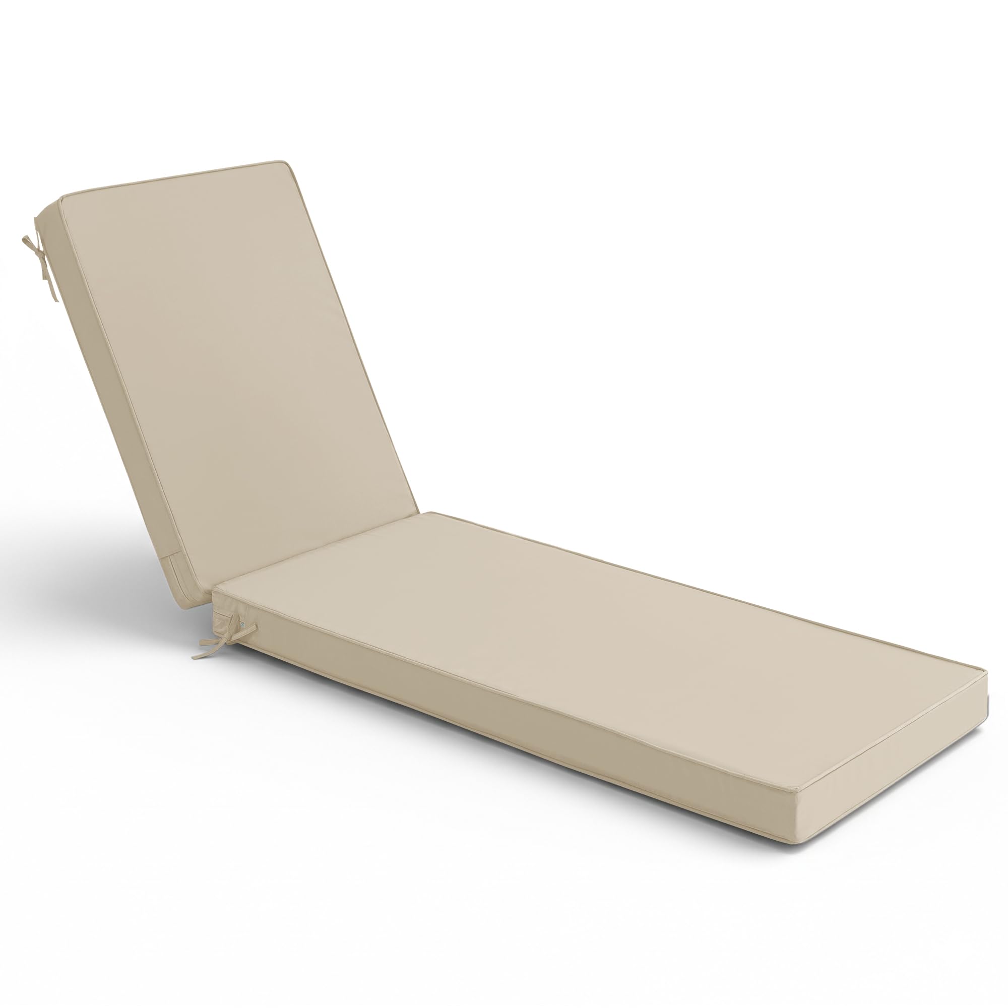 Chaise Lounge Cushions Outdoor - Waterproof and Fade Resistant Sun Lounger Replacement Cushions - Patio Lounger Pads with Removable Cover for Pool, Deck, Lawn, 72 x 21 x 3 Inch, Cream-image-11