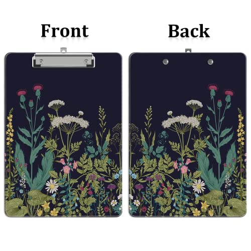 Image of Plastic A4 Clipboards, Clip Board Stardard Letter Size 9 x 12.5 in | Office Decorative for Students Women Men and Kids,Wild Grass