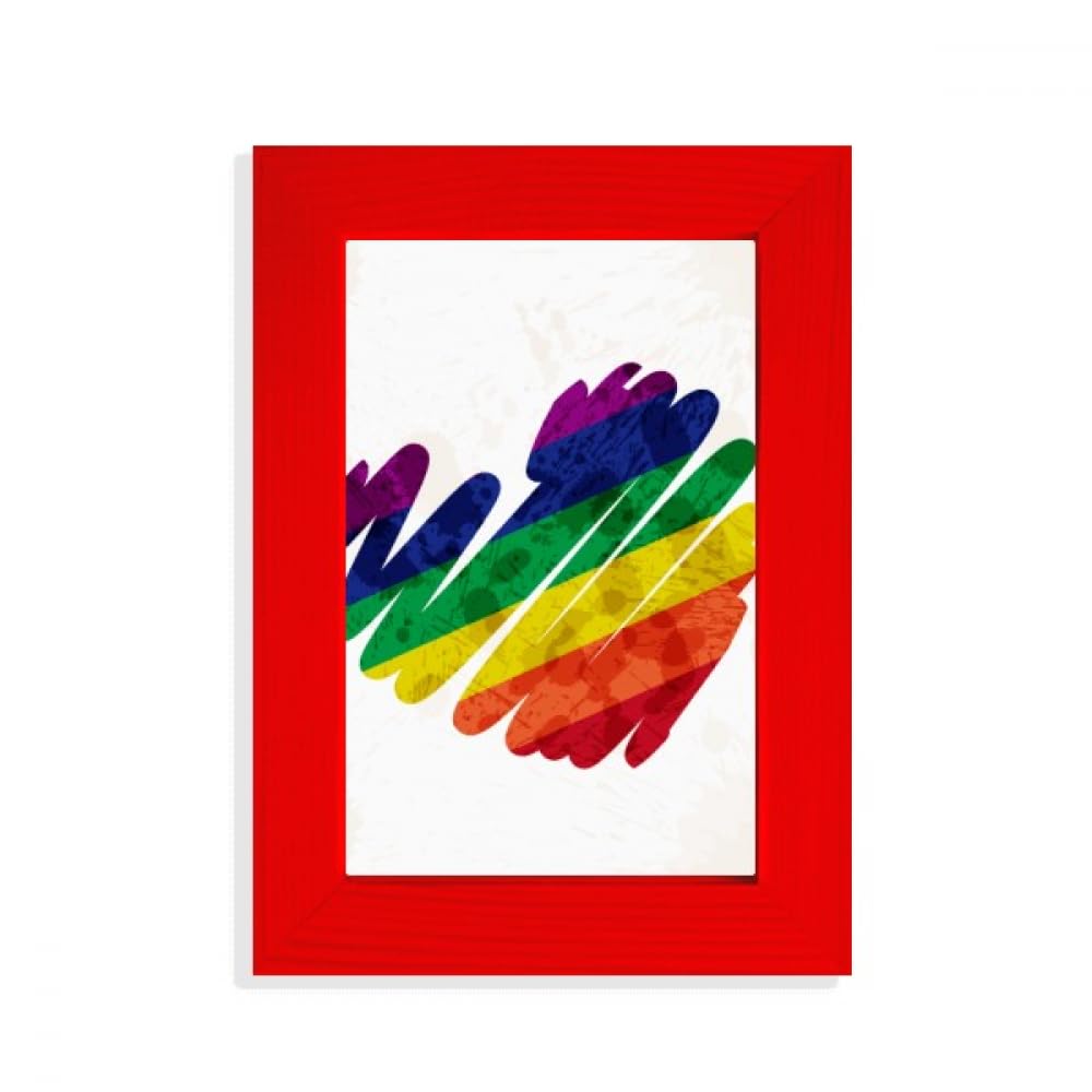 Cadre photo coeur arc-en-ciel LGBT rouge décoration intérieure originale