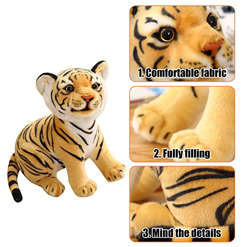 Tiger Kuscheltier Kissen, 23cm Anime Plüschtier Tiger Plüschpuppe Stofftiere Plüschtier Gefüllte Puppe Kuscheltier Cartoon Figgur, 2022 Jahr des Tigers Maskottchen, Kissen für Geschenk Haus Büro Dekor – Bild 4