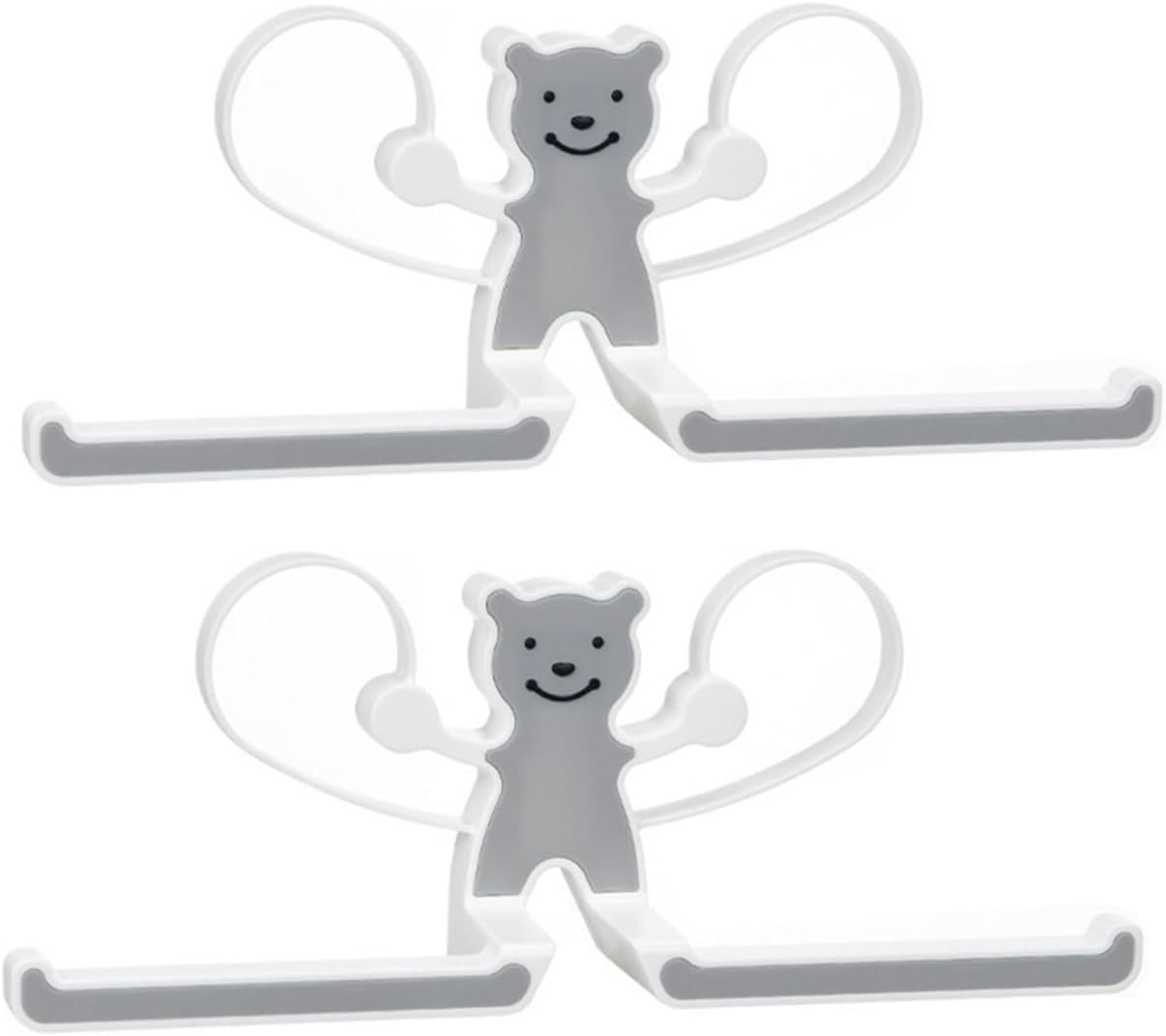 2Pcs Punch-Free Bathroom Towel Rack Storage Holder ABS PP