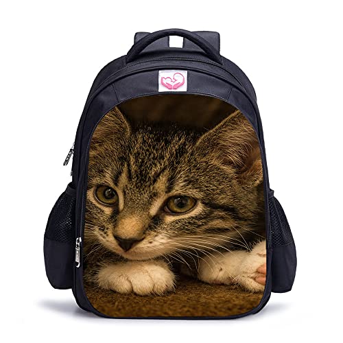 Cartable pour enfants imprimé 3D sac à dos mode chat 41x28x12 cm