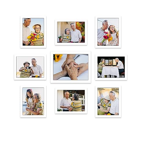 Image of Art Street Large Collage Wall Photo Frame Individual Picture Frame Set For Living Room, Decorative Wall Hanging Home Decor - Set Of 9 (6x8, 8x10 Inch, White)