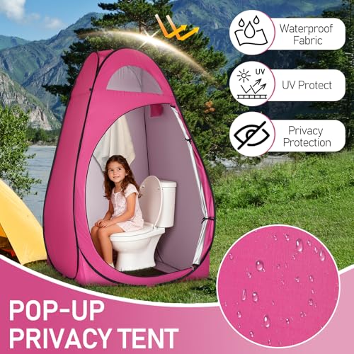 Carpa Plegable para Cambiar Ropa de Playa y Camping, Ducha Portátil, Refugio de Privacidad Exterior, Tienda Pop Up para Campamento, Baño miniatura 6