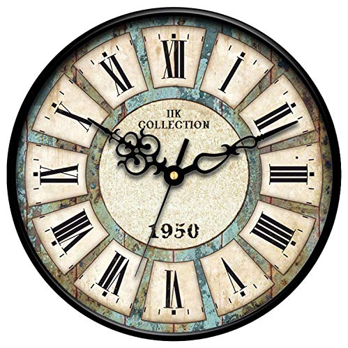 Image of IIK Collection 12-Inch Plastic Designer Analogue Sweep Silent (No Tic-Tic Sound) Quartz Movement Round Wall Clock for Home, Wall Clock for Living Room, Bedroom, (30 Cm X 30 Cm X 6 Cm), Multicolor