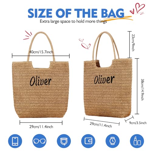 Bolsa de playa personalizada para mujer, tote grande miniatura 5