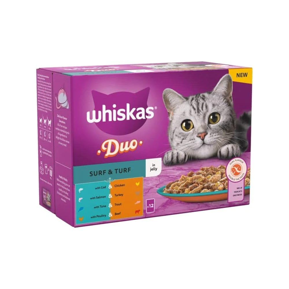 Whiskas 1+ Adult Duo Surf & Turf In Jelly Pouches 12 x 85g