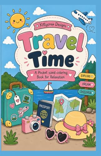 Travel Time: A Travel-Sized Coloring Book for Relaxation | 30 Easy Travel-Themed Coloring Pages | Cute Coloring Book for Adults, Teens & Kids | Stress Relief, Mindfulness & On-the-Go Creativity image 2