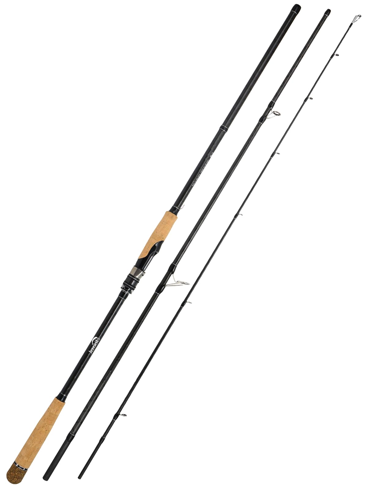 Jenseits Fishing Rods, Carbon Fiber Spinning & Casting Poles, Saltwater Resistant Guides, 6'/7'/8'/9'/10'/12'-Portable 2/3/4/-Piece & Telescopic Designs, Cork/EVA Grip for Bass Trout Inshore & Surf